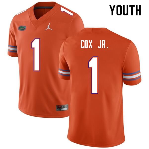 Youth NCAA Florida Gators Brenton Cox Jr. #1 Stitched Authentic Nike Orange College Football Jersey HPY5765XV